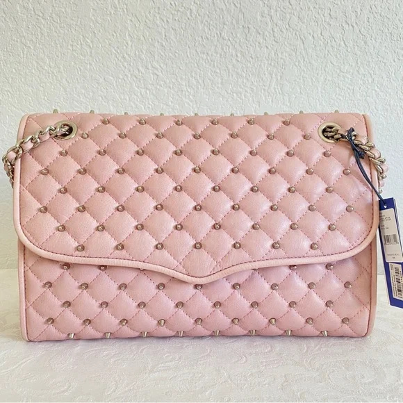 Rebecca Minkoff Pink Quilted studded Affair chain Bag - Picture 4 of 10